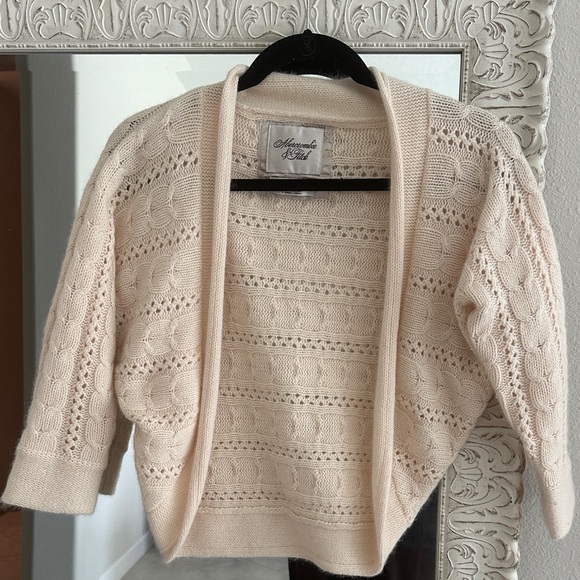 Abercrombie & Fitch Sweaters - Abercrombie & Fitch Vintage Cream Open-Front Cashmere/Wool/Rabbit Hair Cardigan
